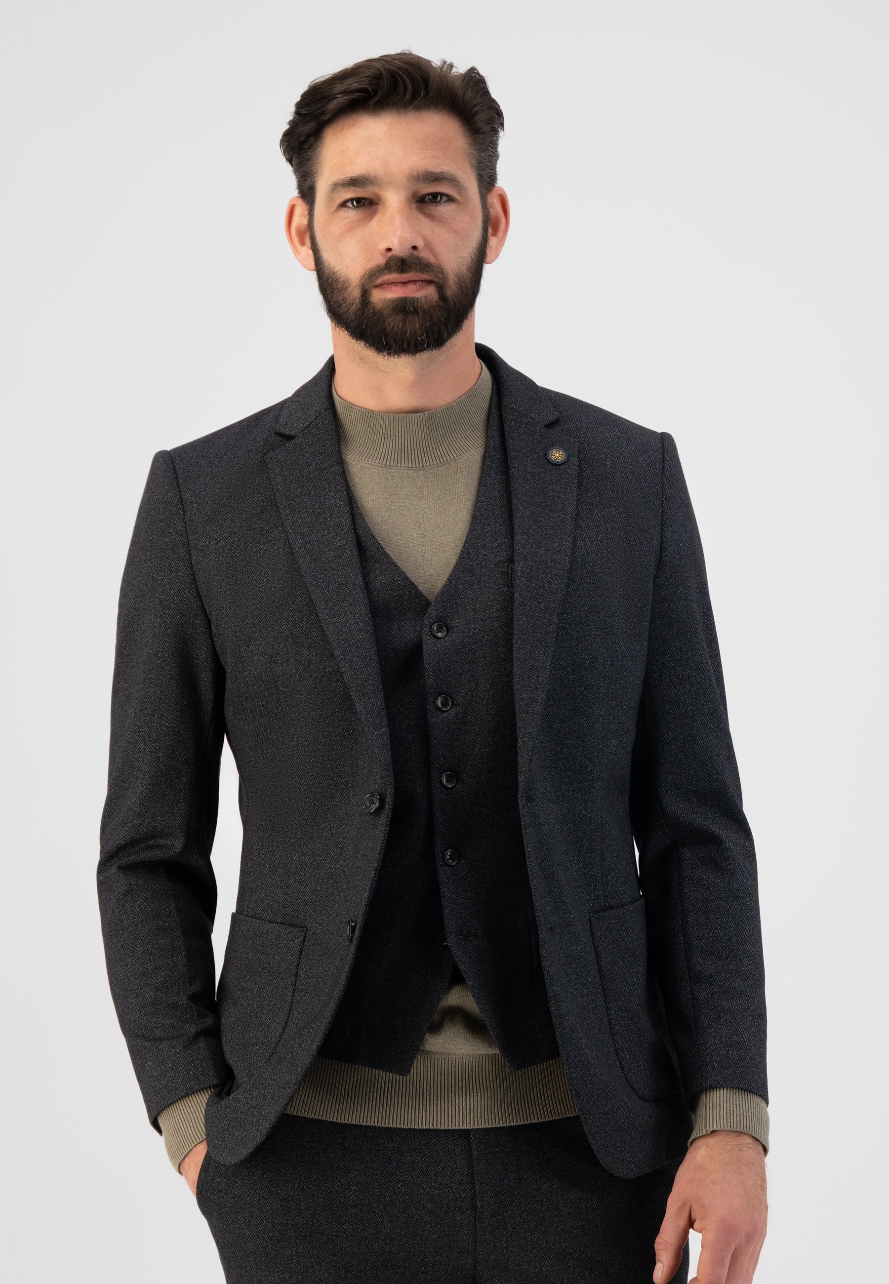 DSZ HERRINGBONE STRETCH BLAZER