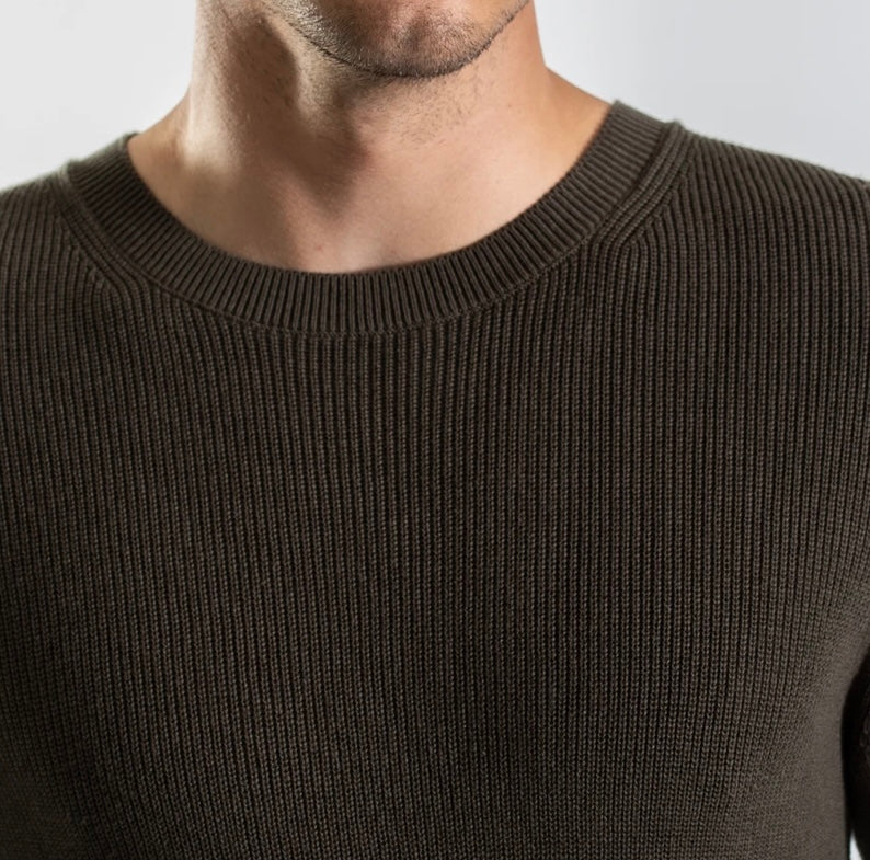 RIB CREW NECK KNIT