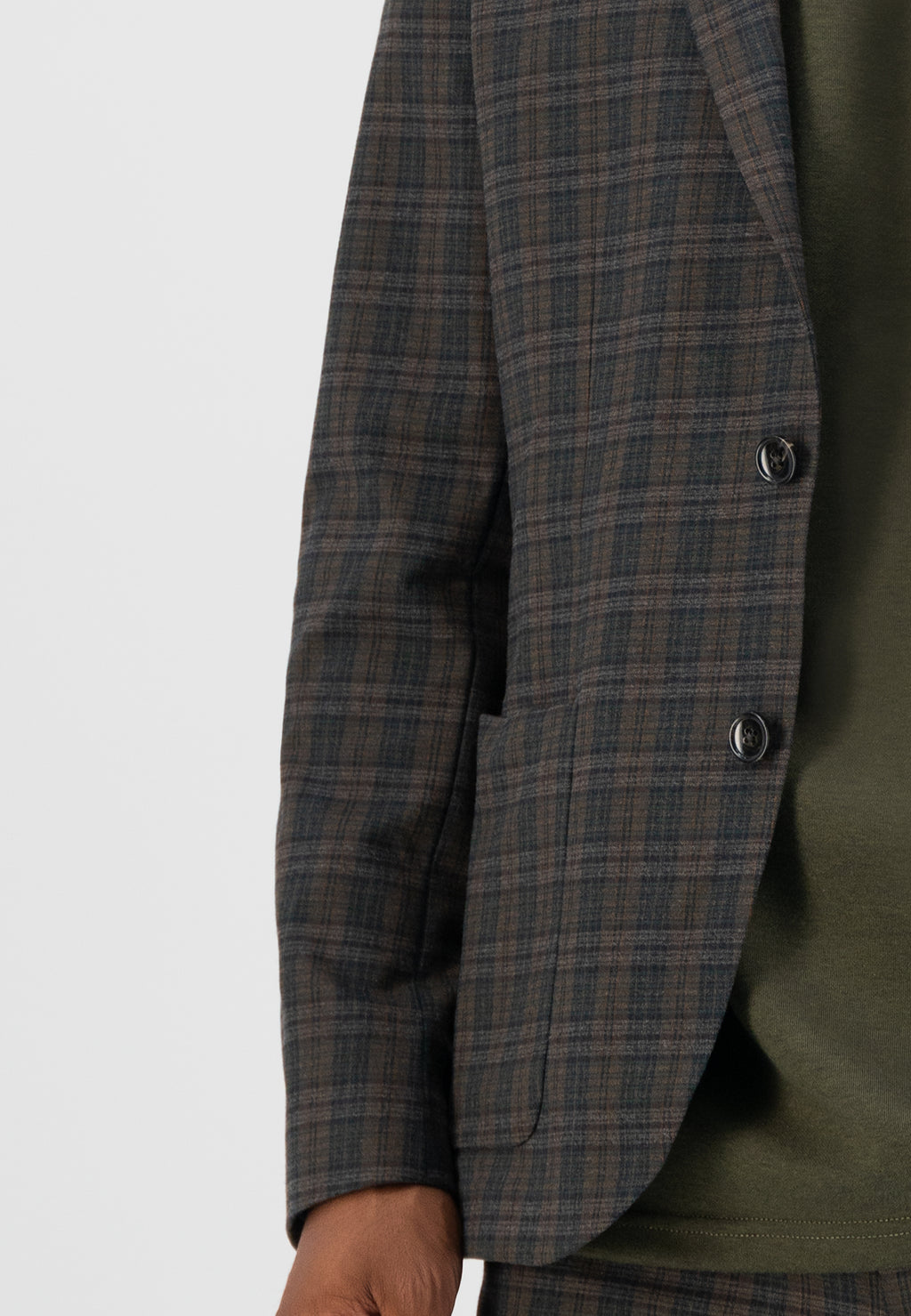DSZ BRUSHED CHECK STRETCH BLAZER