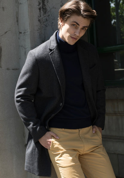 JH PADDED WOOL OVERCOAT