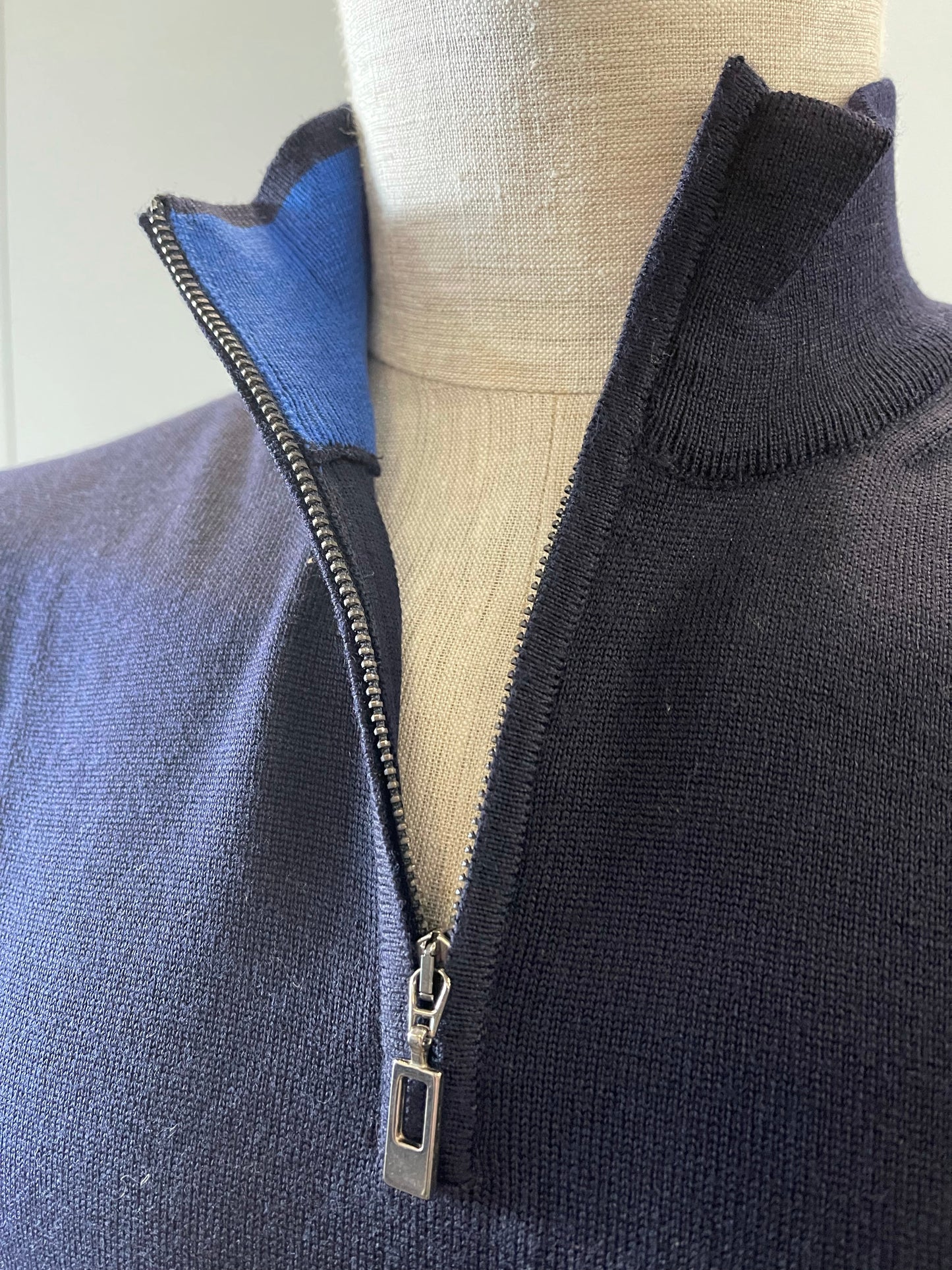 WOOL MOCK ZIP KNIT