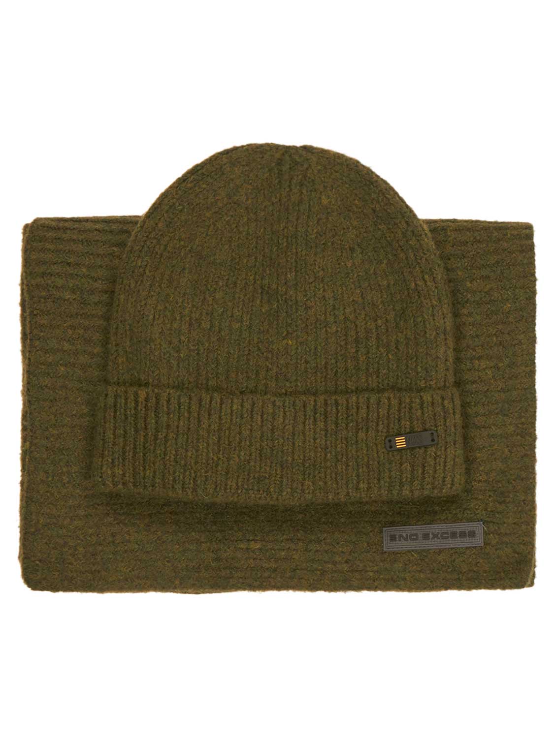 NXS RIB KNIT SCARF / BEANIE SET