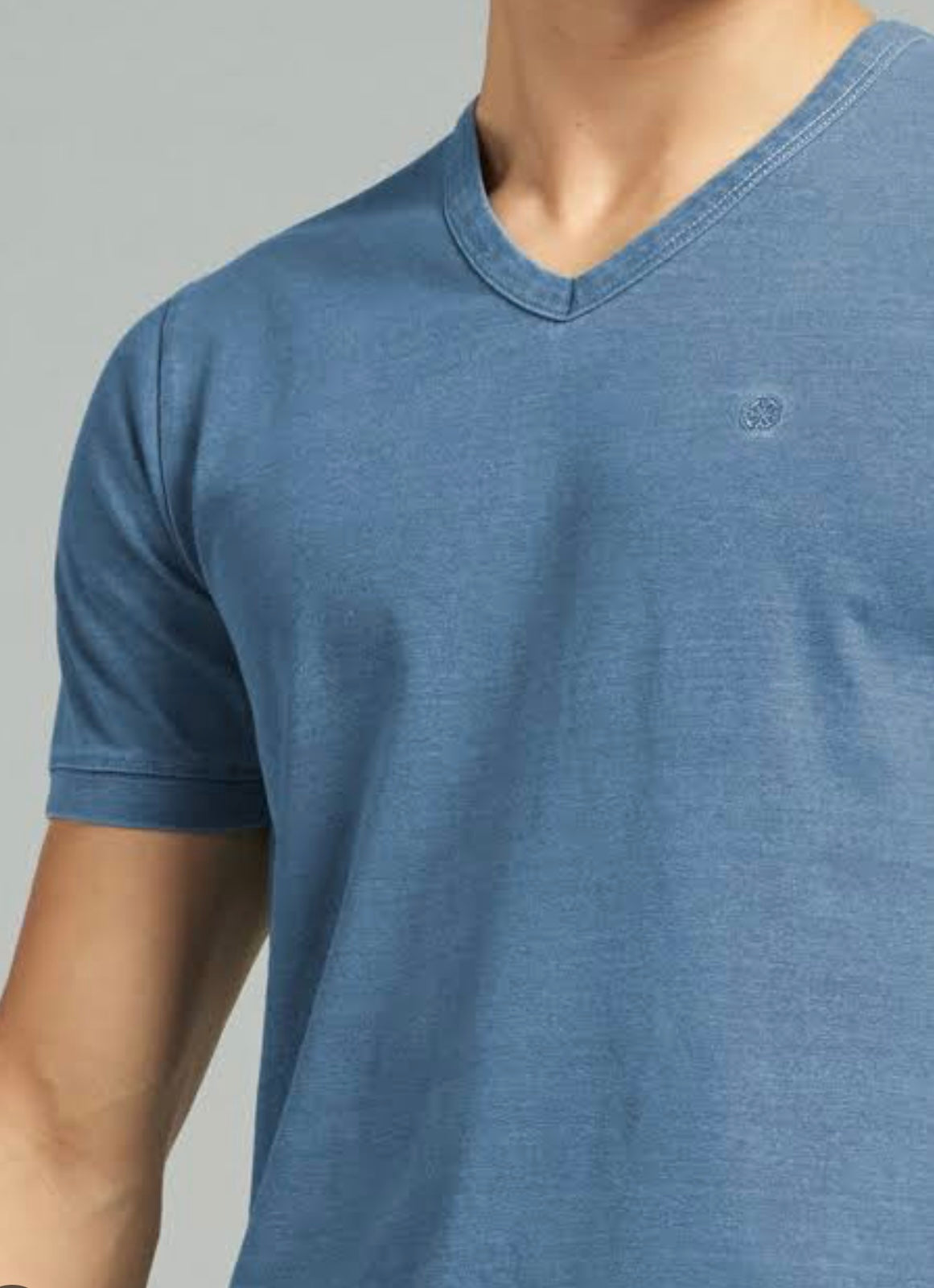 DSZ INDIGO KNITTED V-NECK T-SHIRT